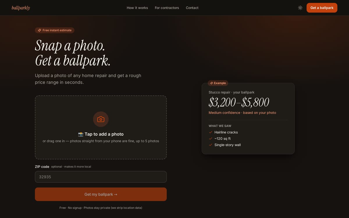 Ballparkly website, designed and built by MySiteHandled.com