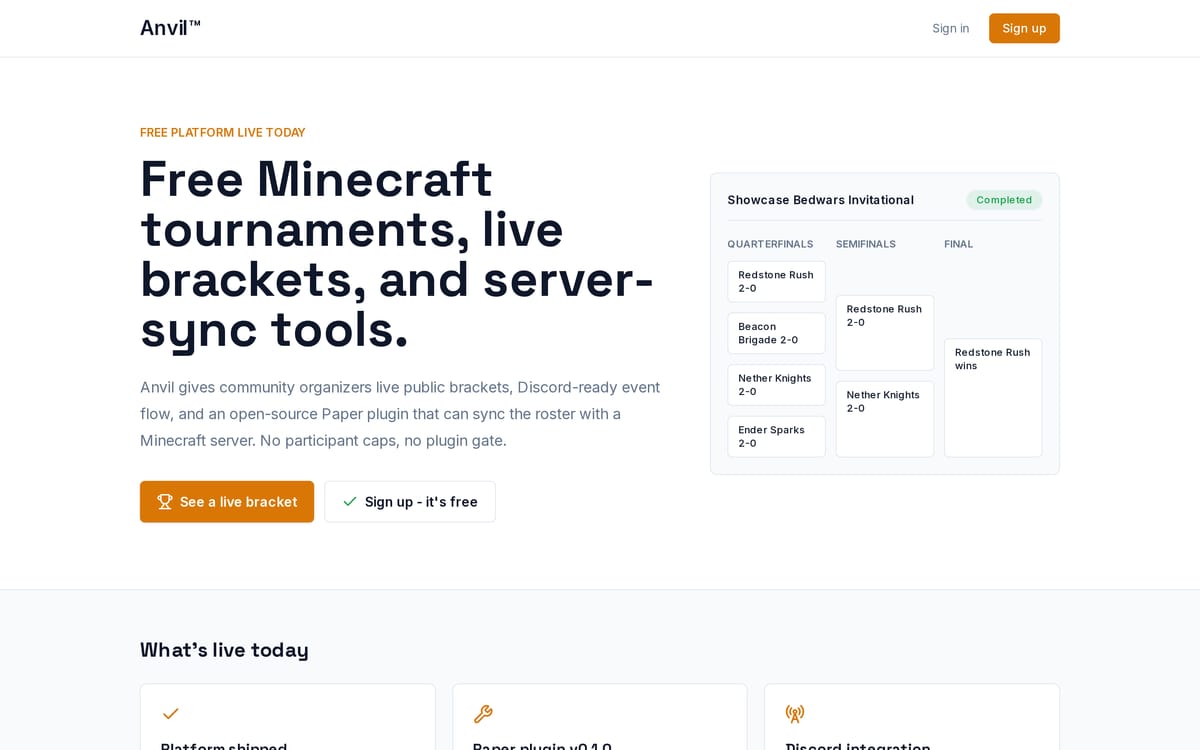 Anvil website, designed and built by MySiteHandled.com
