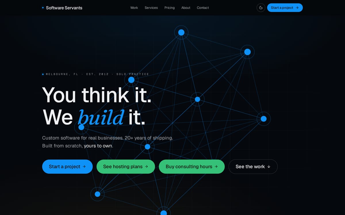 Software Servants website, designed and built by MySiteHandled.com