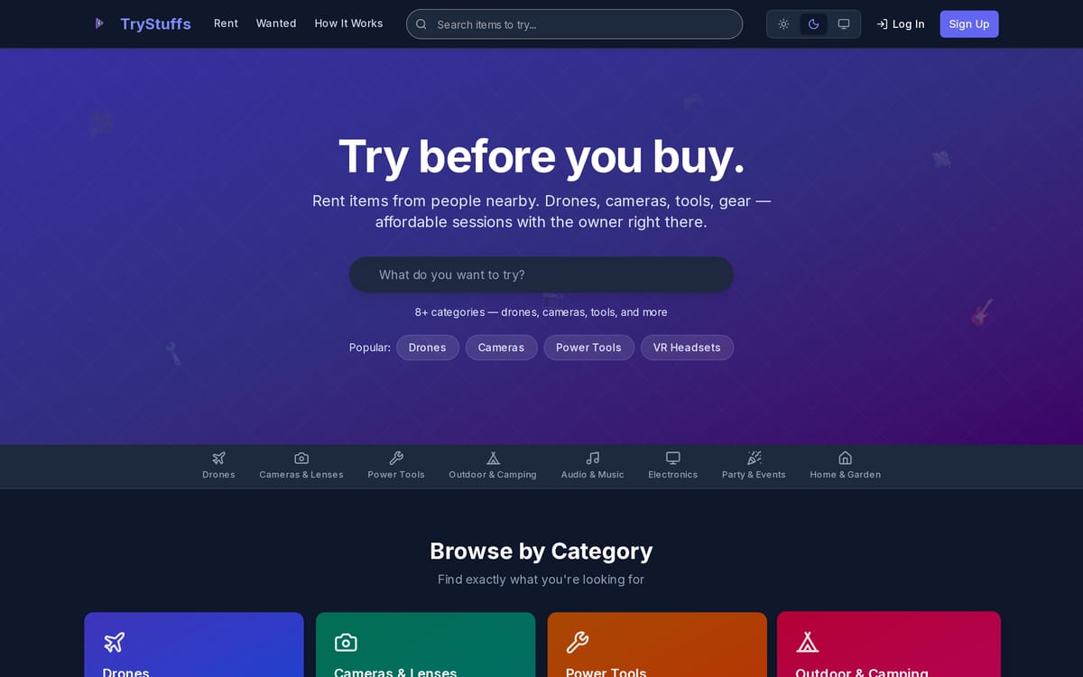 TryStuffs website, designed and built by MySiteHandled.com